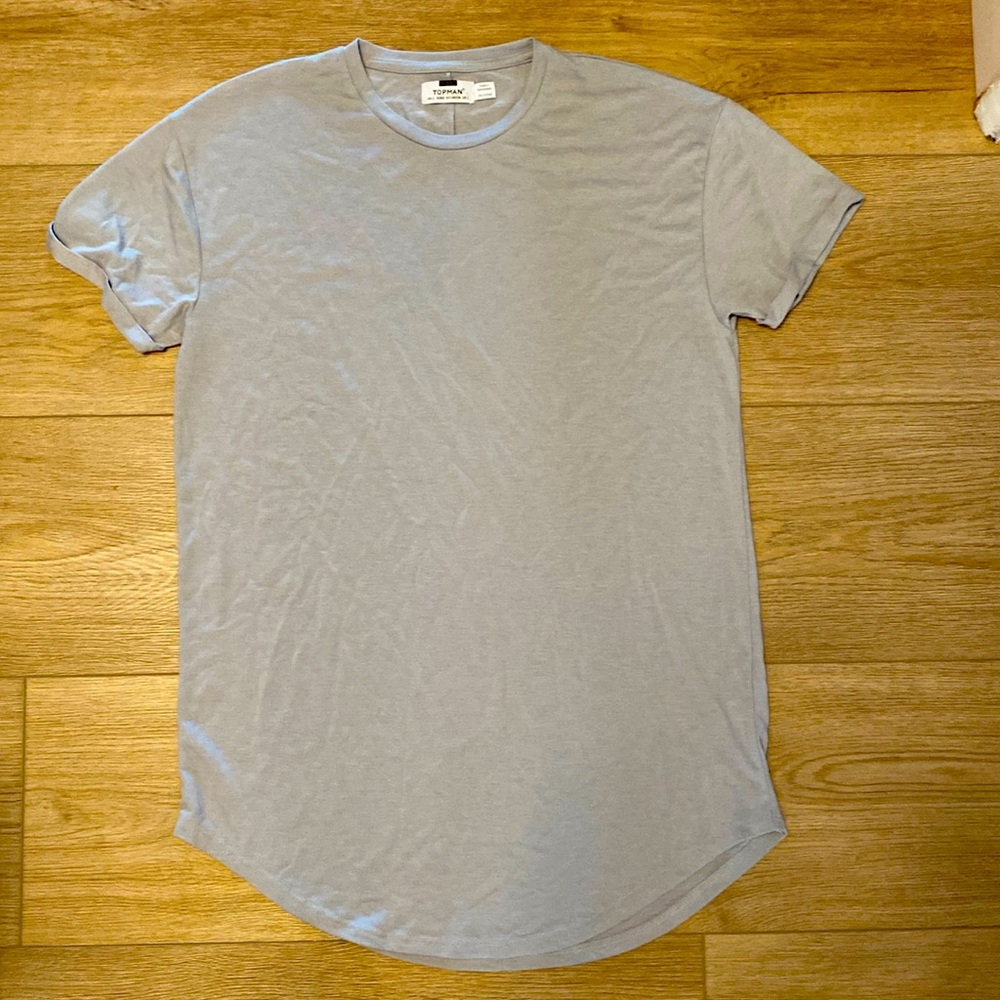 Topman grey long line T-shirt L